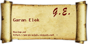 Garan Elek névjegykártya
